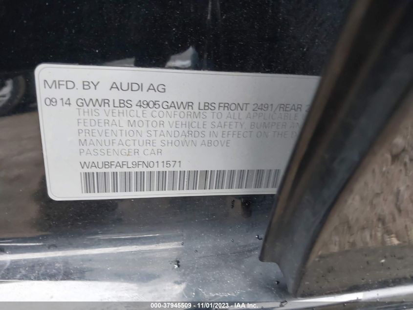 2015 AUDI A4 PREMIUM - WAUBFAFL9FN011571