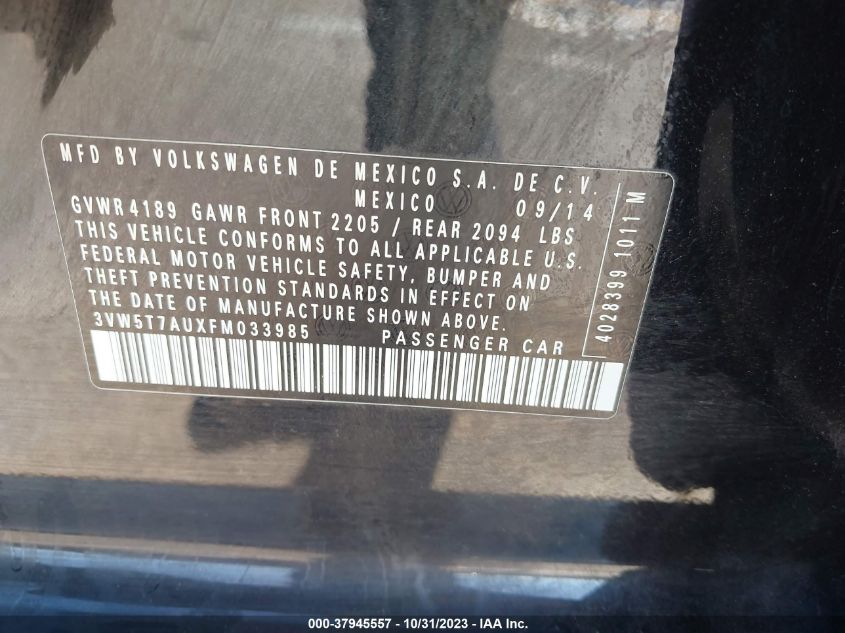 2015 VOLKSWAGEN GOLF GTI S - 3VW5T7AUXFM033985