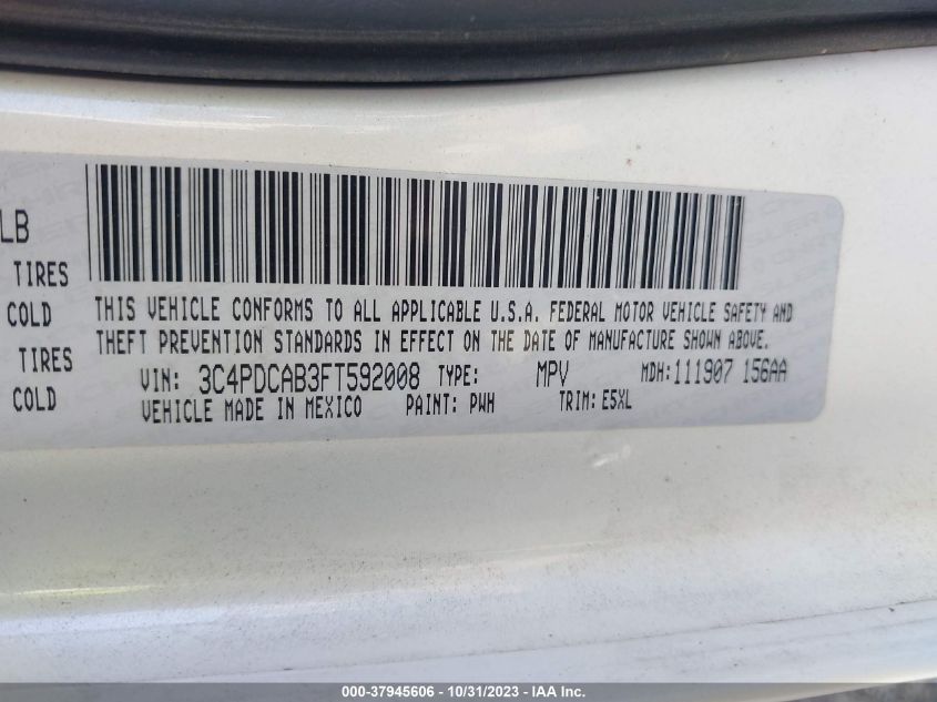 2015 DODGE JOURNEY AMERICAN VALUE PKG - 3C4PDCAB3FT592008