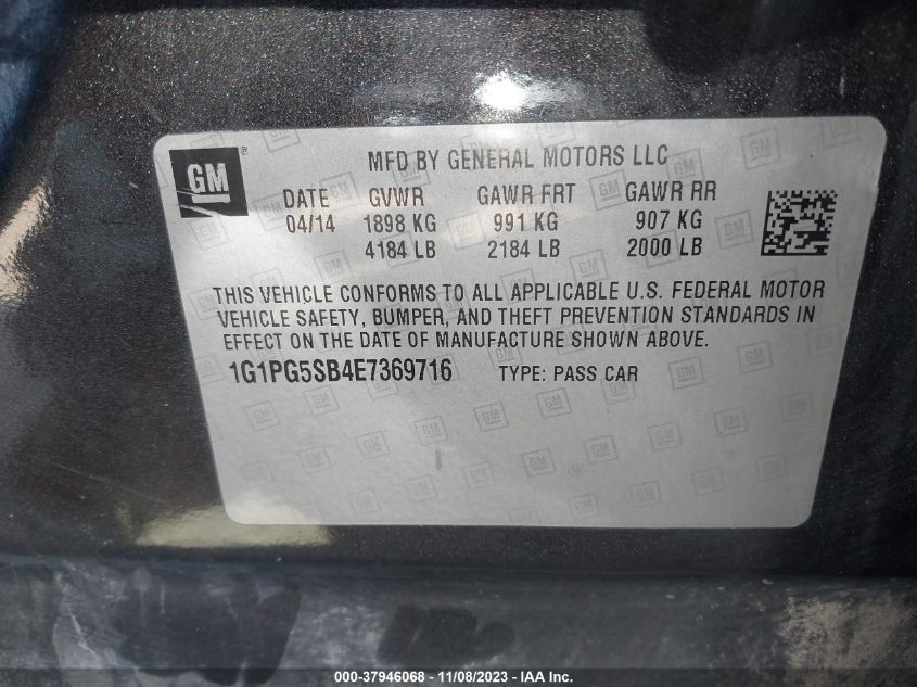 2014 CHEVROLET CRUZE LTZ - 1G1PG5SB4E7369716