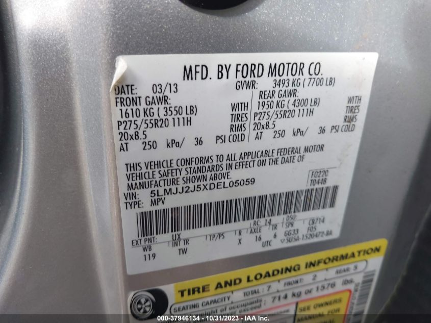 2013 LINCOLN NAVIGATOR - 5LMJJ2J5XDEL05059
