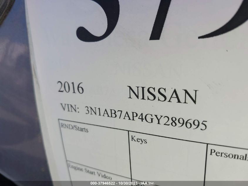 2016 NISSAN SENTRA SR - 3N1AB7AP4GY289695