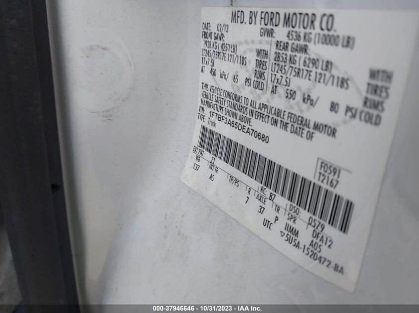 2013 FORD F-350 - 1FTBF3A65DEA70680
