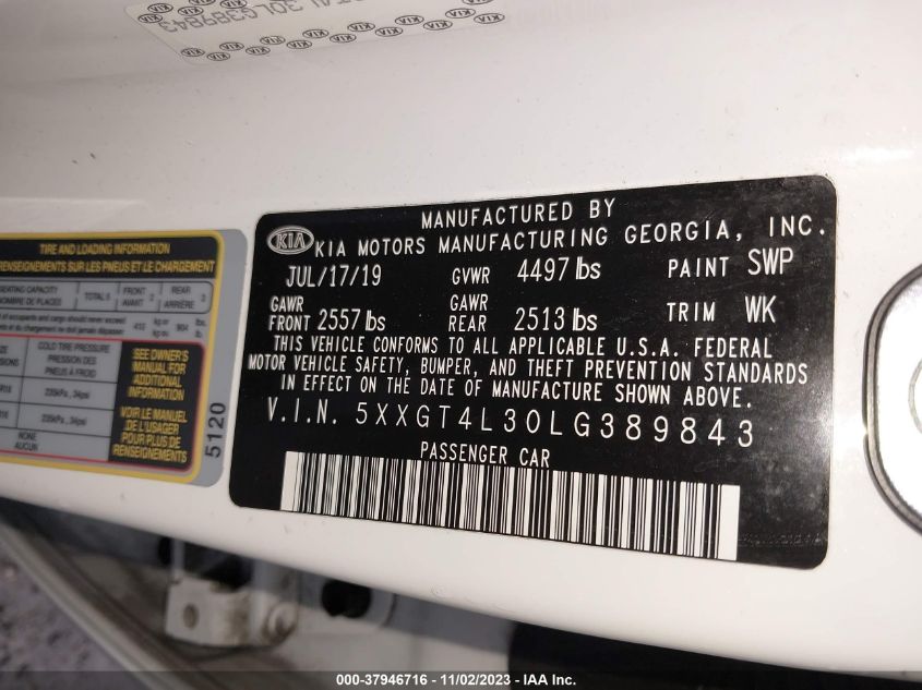 2020 KIA OPTIMA LX/S/SE - 5XXGT4L30LG389843