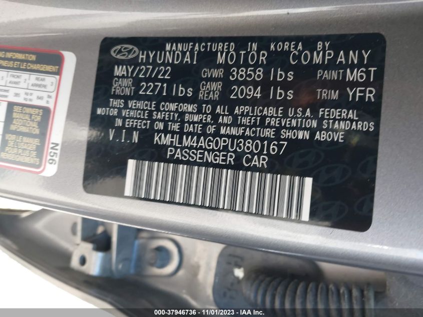 2023 HYUNDAI ELANTRA SEL - KMHLM4AG0PU380167