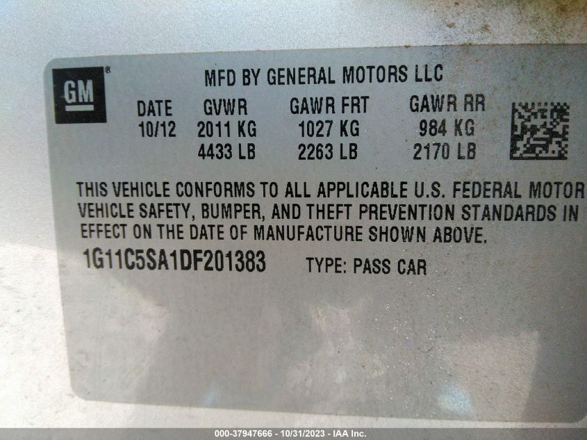 2013 CHEVROLET MALIBU 1LT - 1G11C5SA1DF201383