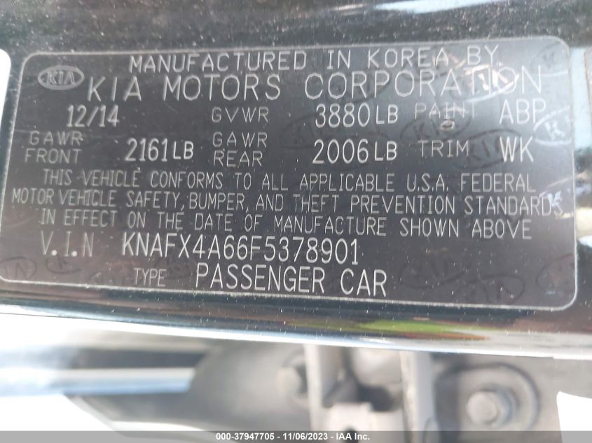 2015 KIA FORTE LX - KNAFX4A66F5378901