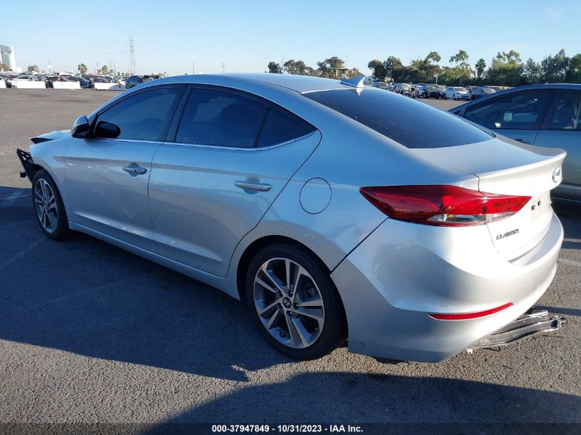 2018 HYUNDAI ELANTRA LIMITED - 5NPD84LFXJH226858