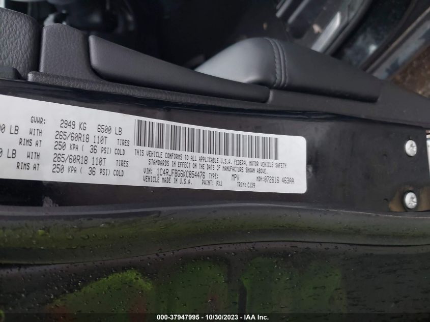 2019 JEEP GRAND CHEROKEE LIMITED 4X4 - 1C4RJFBG6KC854476