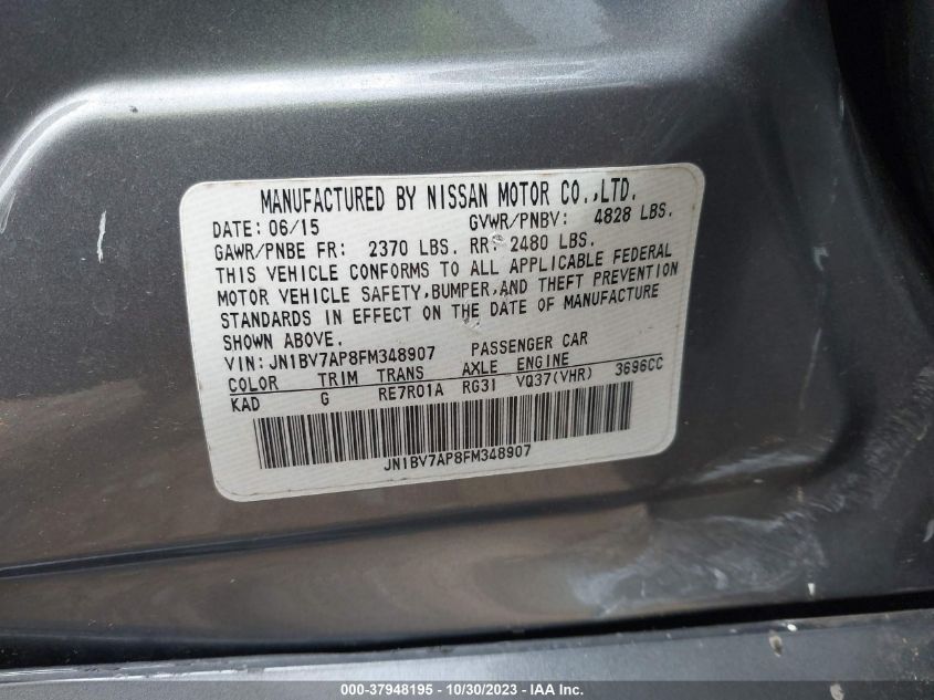 2015 INFINITI Q50 PREMIUM - JN1BV7AP8FM348907
