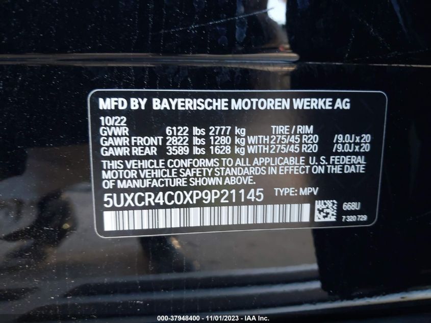 2023 BMW X5 SDRIVE 40I - 5UXCR4C0XP9P21145