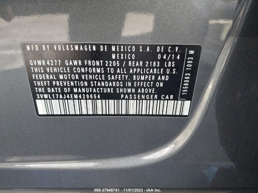 2014 VOLKSWAGEN JETTA 1.8T SEL - 3VWL17AJ4EM429654