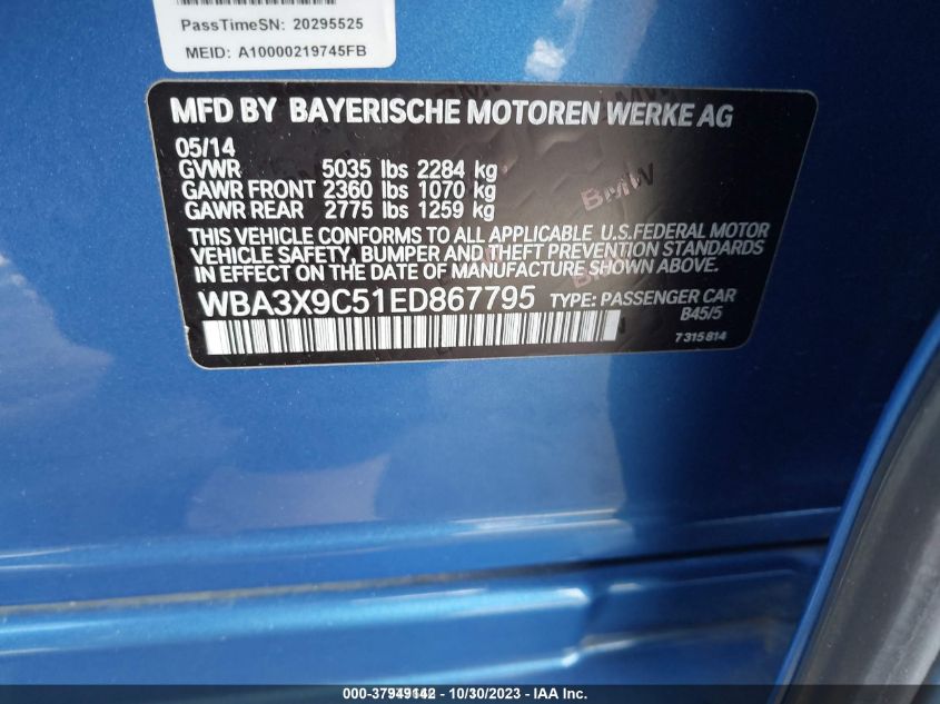 2014 BMW 335 XIGT WBA3X9C51ED86779