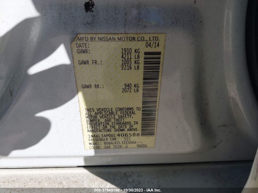 2014 NISSAN ALTIMA 2.5 - 1N4AL3AP0EC406588