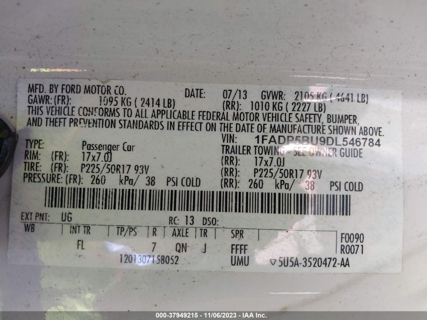 2013 FORD C-MAX HYBRID SEL - 1FADP5BU9DL546784