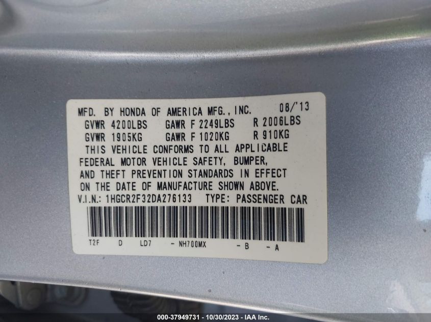 2013 HONDA ACCORD LX - 1HGCR2F32DA276133