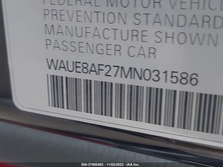 2021 AUDI A6 SEDAN SPORT PREMIUM PLUS 45 TFSI QUATTRO S TRONIC/PREMIUM PLUS 45 TFSI QUATTRO S TRONIC WAUE8AF27MN031586