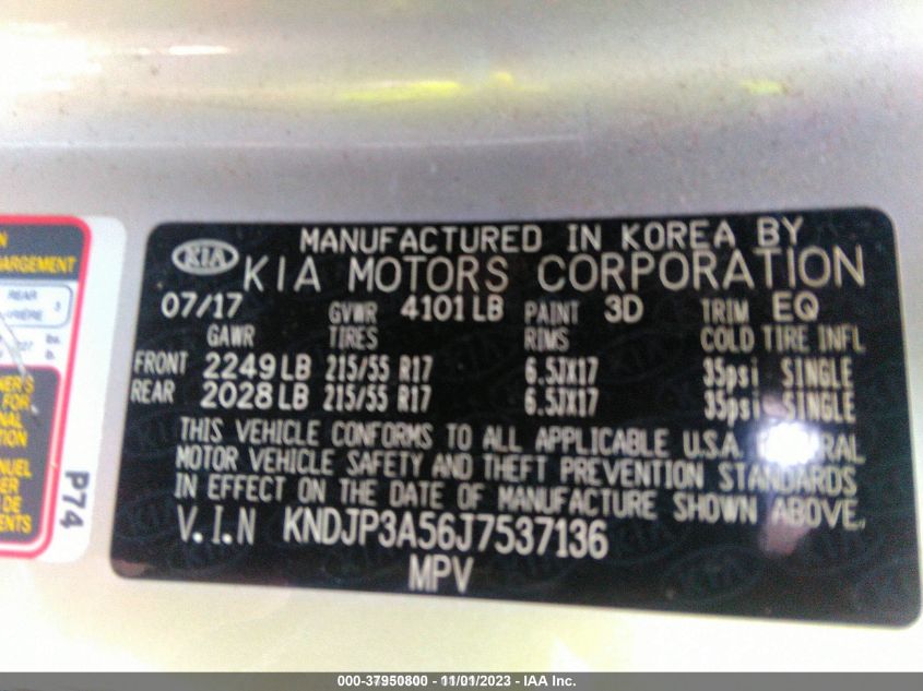 2018 KIA SOUL - KNDJP3A56J7537136