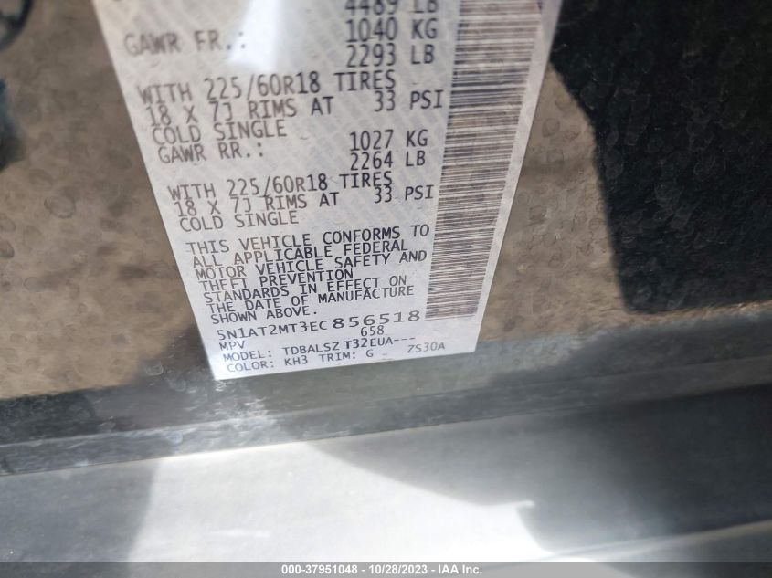 2014 NISSAN ROGUE SL - 5N1AT2MT3EC856518