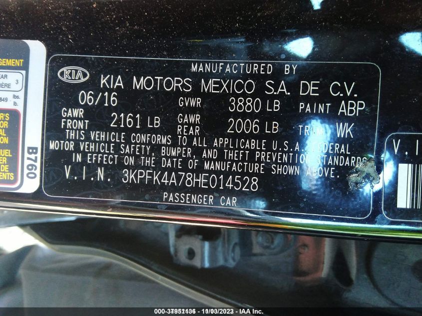 2017 KIA FORTE LX - 3KPFK4A78HE014528
