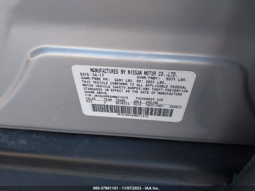 2017 INFINITI QX50 - JN1BJ0RR4HM411416
