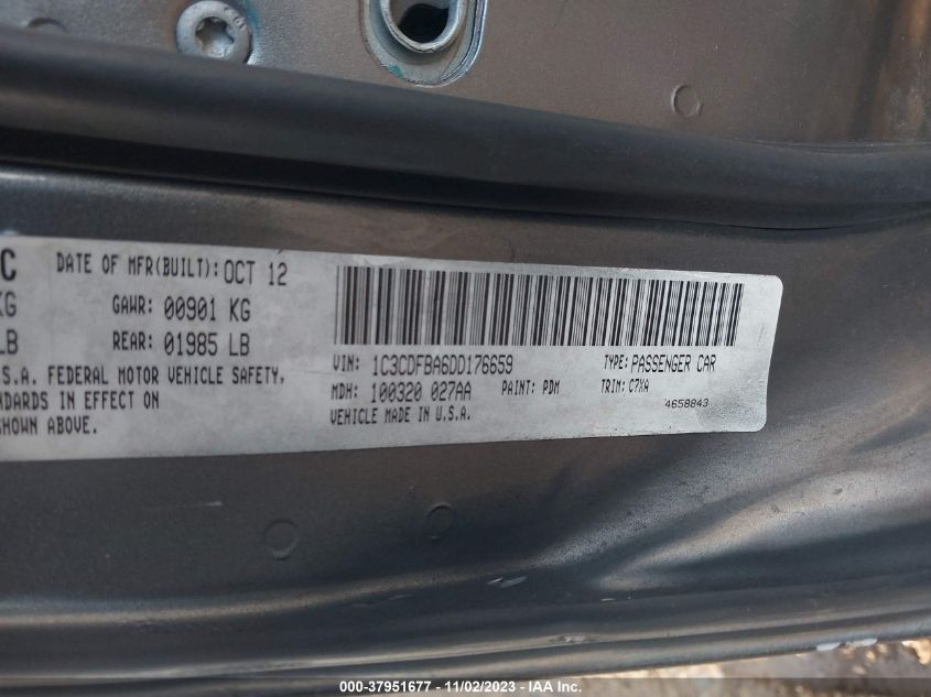 2013 DODGE DART RALLYE - 1C3CDFBA6DD176659