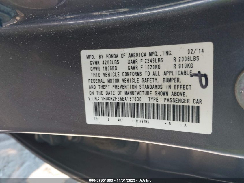 2014 HONDA ACCORD LX - 1HGCR2F35EA157638
