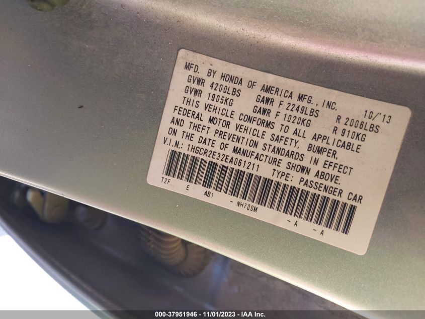 2014 HONDA ACCORD LX - 1HGCR2E32EA061211