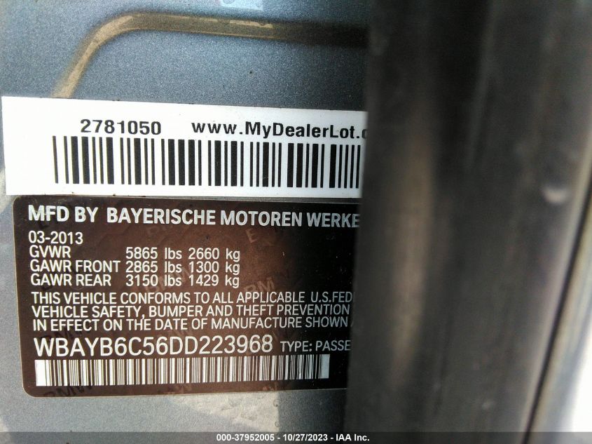 2013 BMW 750I XDRIVE - WBAYB6C56DD223968