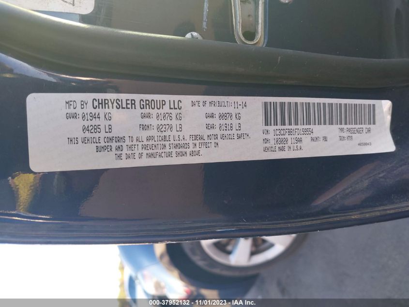 2015 DODGE DART SXT - 1C3CDFBB1FD159554