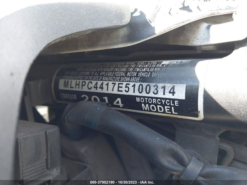 2014 HONDA CBR500 R - MLHPC4417E5100314