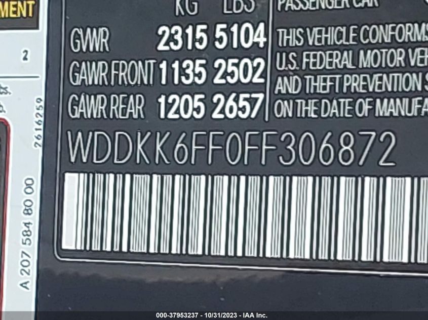 2015 MERCEDES-BENZ E-CLASS E 400 - WDDKK6FF0FF306872