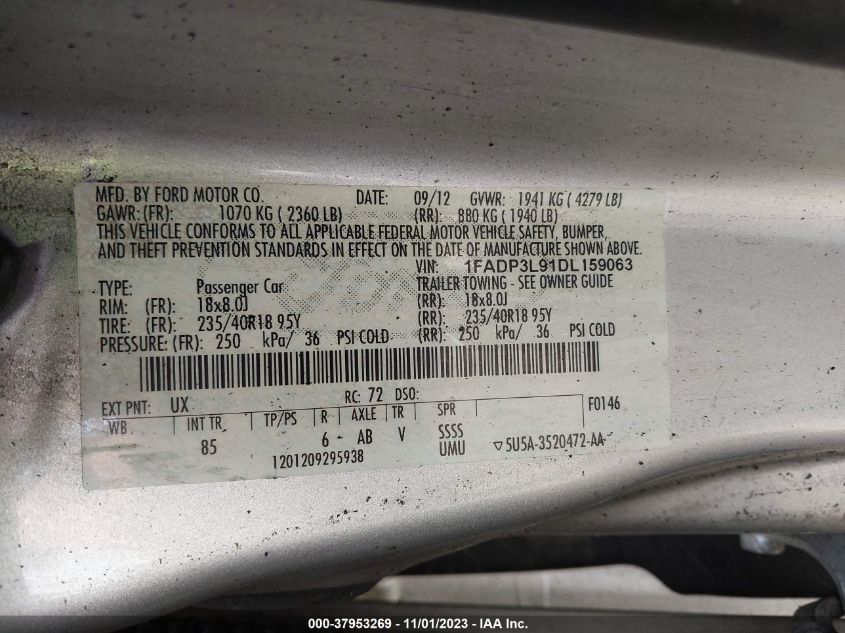 2013 FORD FOCUS ST - 1FADP3L91DL159063