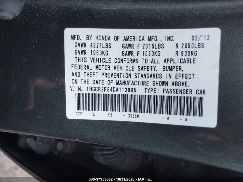 2013 HONDA ACCORD EX-L - 1HGCR2F84DA113995