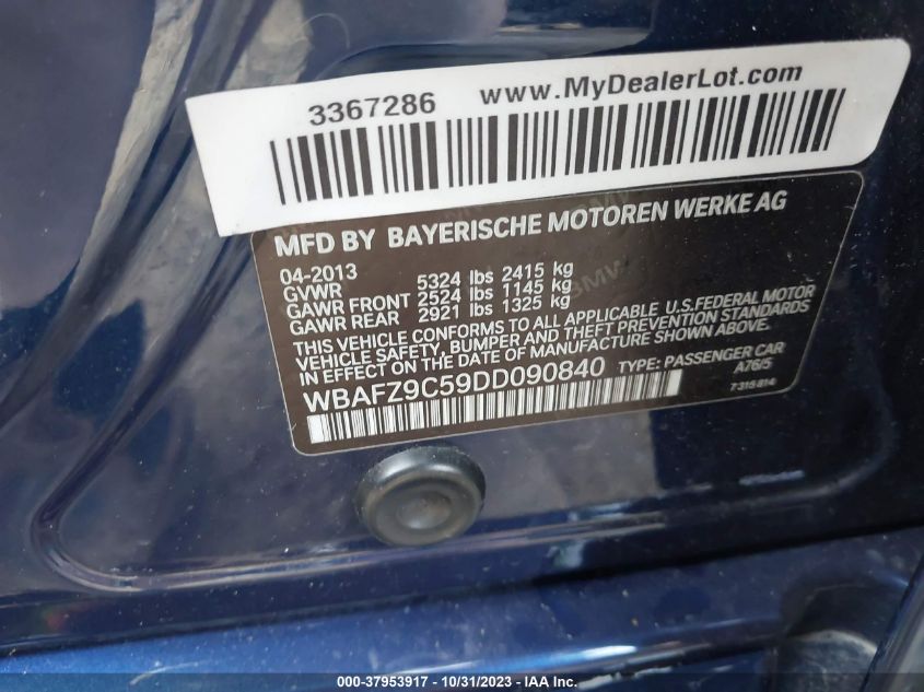 2013 BMW ACTIVEHYBRID 5 - WBAFZ9C59DD090840