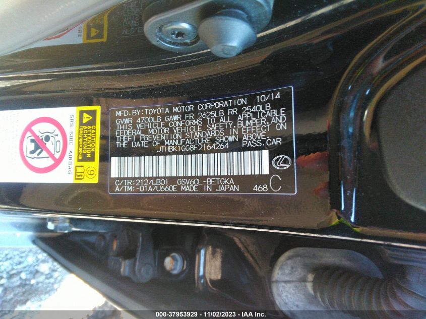2015 LEXUS ES 350 - JTHBK1GG8F2164264