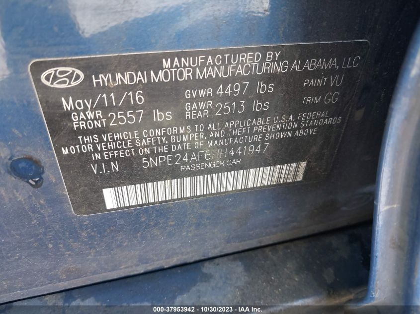 2017 HYUNDAI SONATA 2.4L - 5NPE24AF6HH441947