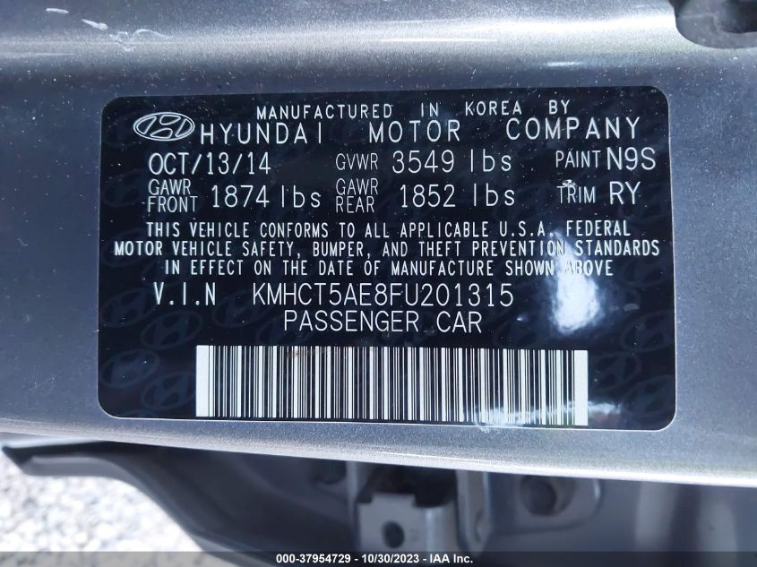 2015 HYUNDAI ACCENT GS - KMHCT5AE8FU201315