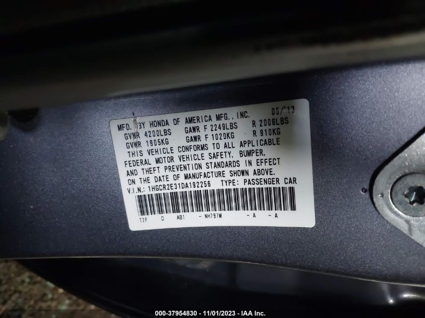 2013 HONDA ACCORD SDN LX - 1HGCR2E31DA192256