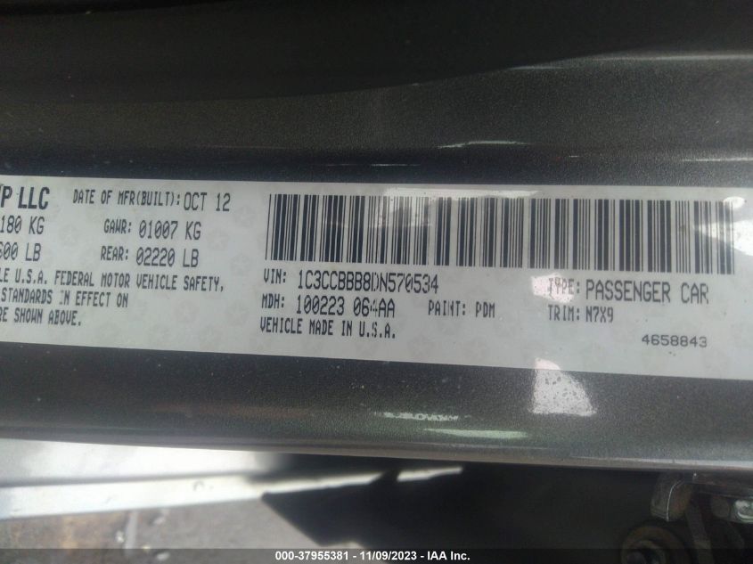 2013 CHRYSLER 200 TOURING - 1C3CCBBB8DN570534