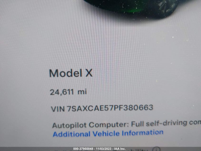 2023 TESLA MODEL X DUAL MOTOR ALL-WHEEL - 7SAXCAE57PF380663