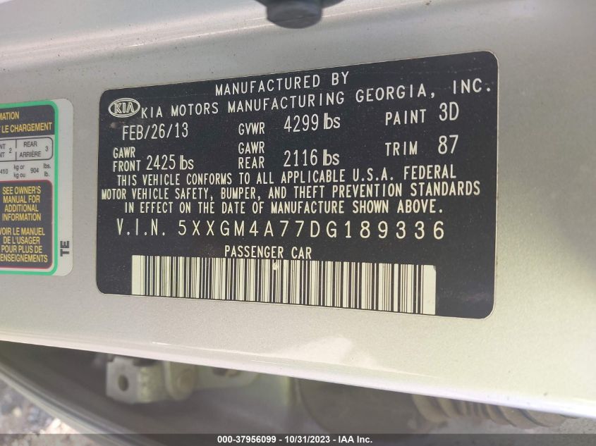 2013 KIA OPTIMA LX - 5XXGM4A77DG189336