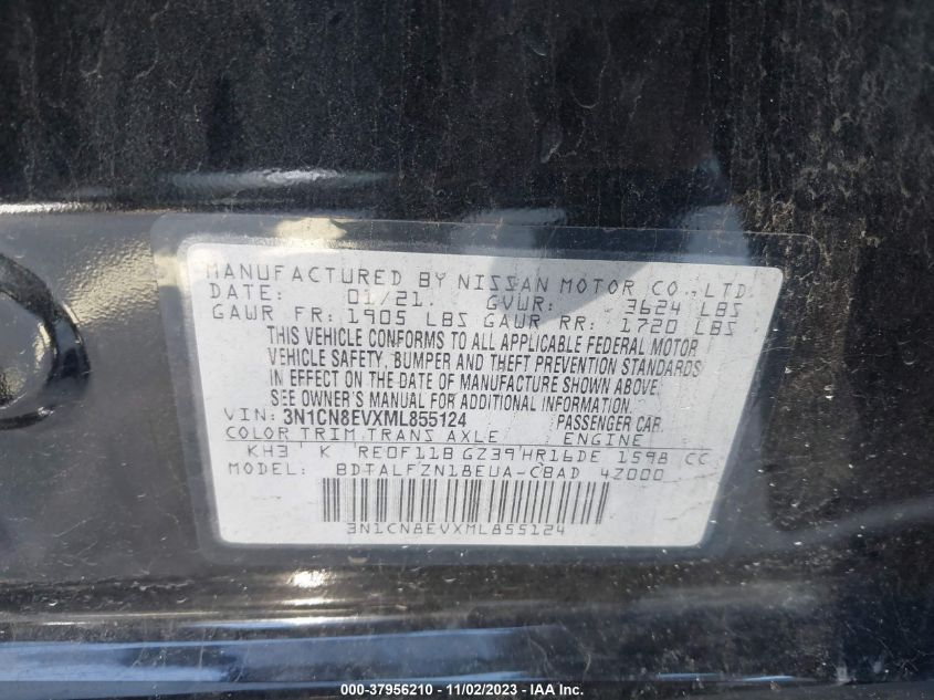 2021 NISSAN VERSA SV - 3N1CN8EVXML855124