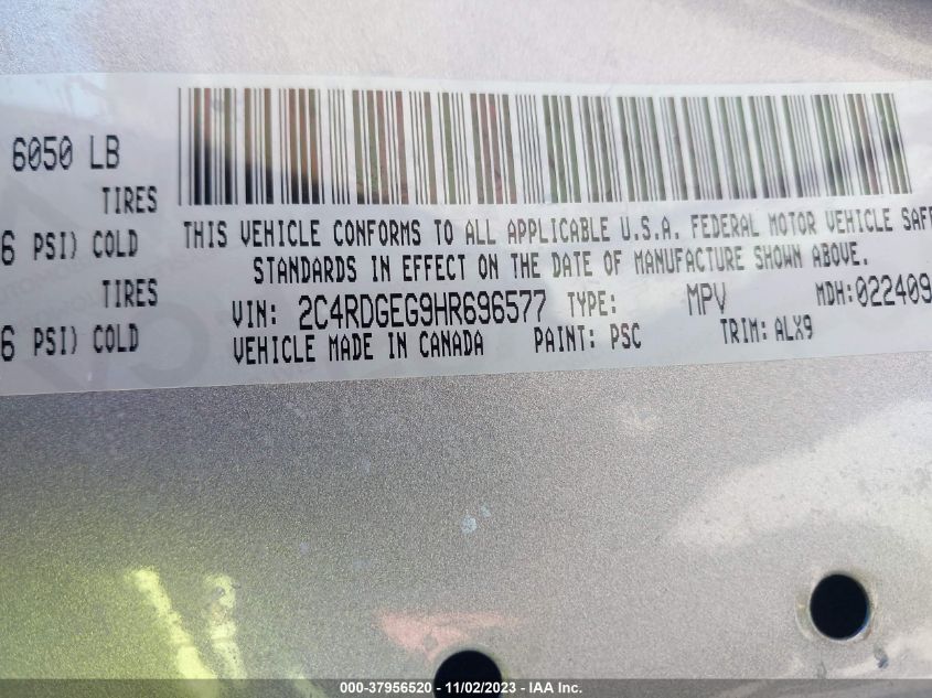 2017 DODGE GRAND CARAVAN GT - 2C4RDGEG9HR696577