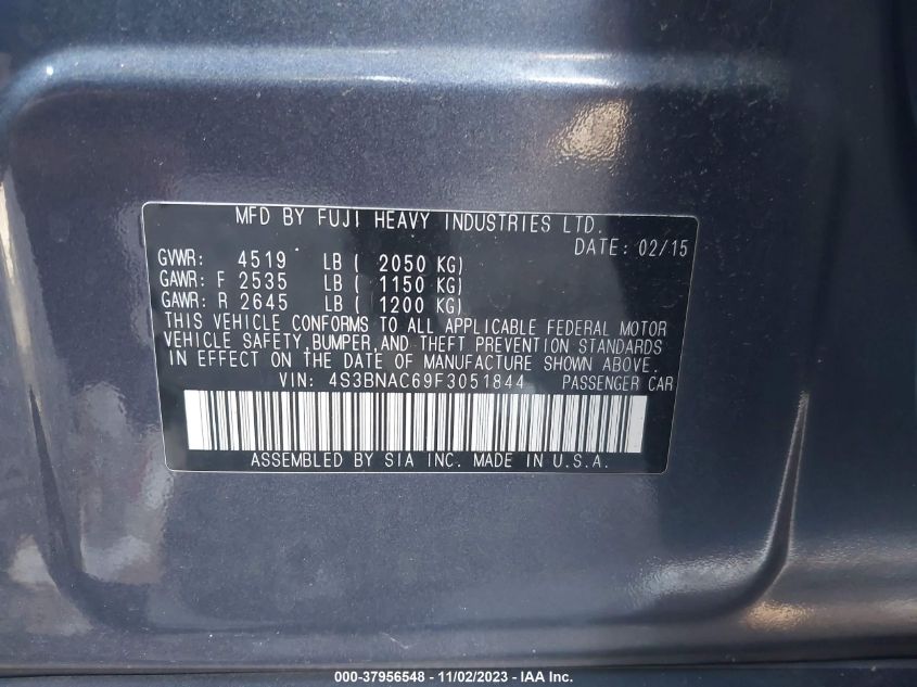 2015 SUBARU LEGACY 2.5I PREMIUM - 4S3BNAC69F3051844