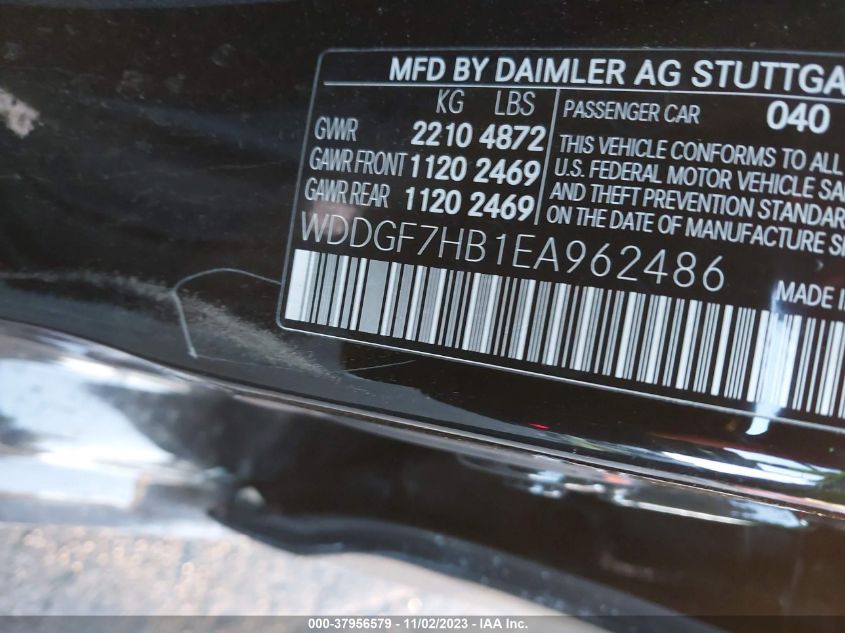 2014 MERCEDES-BENZ C 63 AMG WDDGF7HB1EA962486