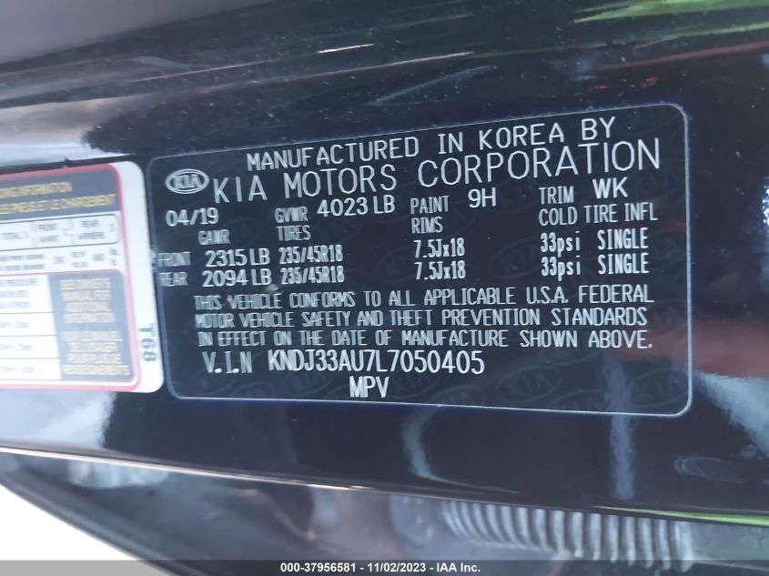 2020 KIA SOUL EX - KNDJ33AU7L7050405