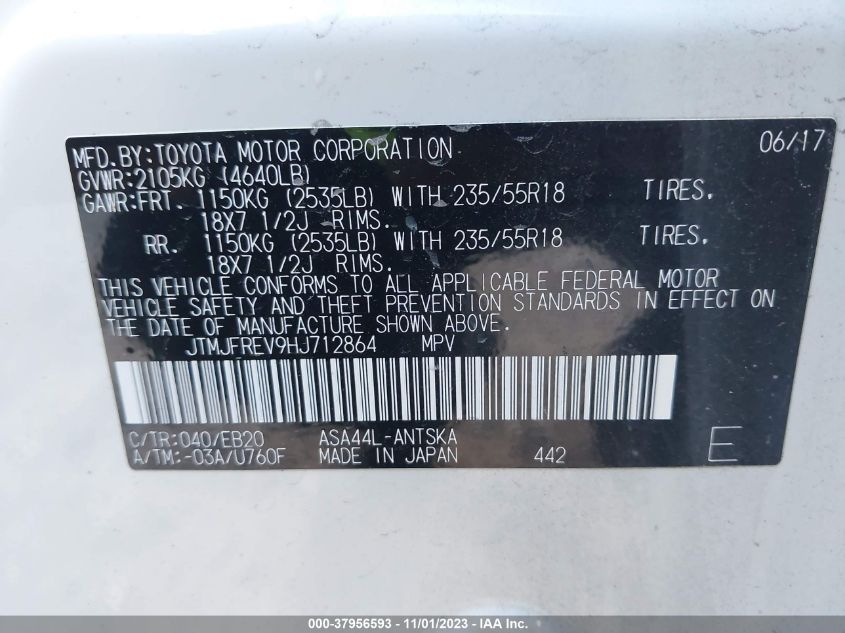 2017 TOYOTA RAV4 SE - JTMJFREV9HJ712864