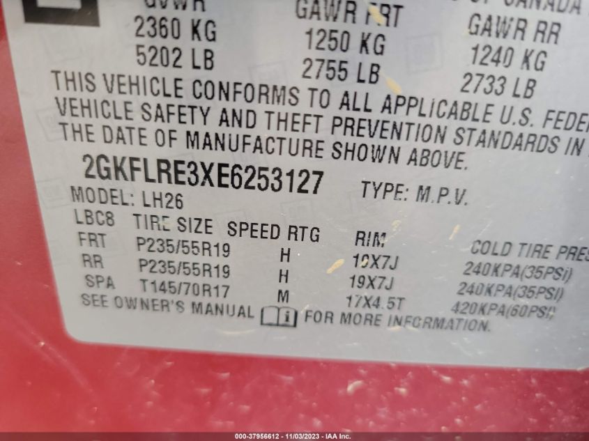 2014 GMC TERRAIN SLE - 2GKFLRE3XE6253127