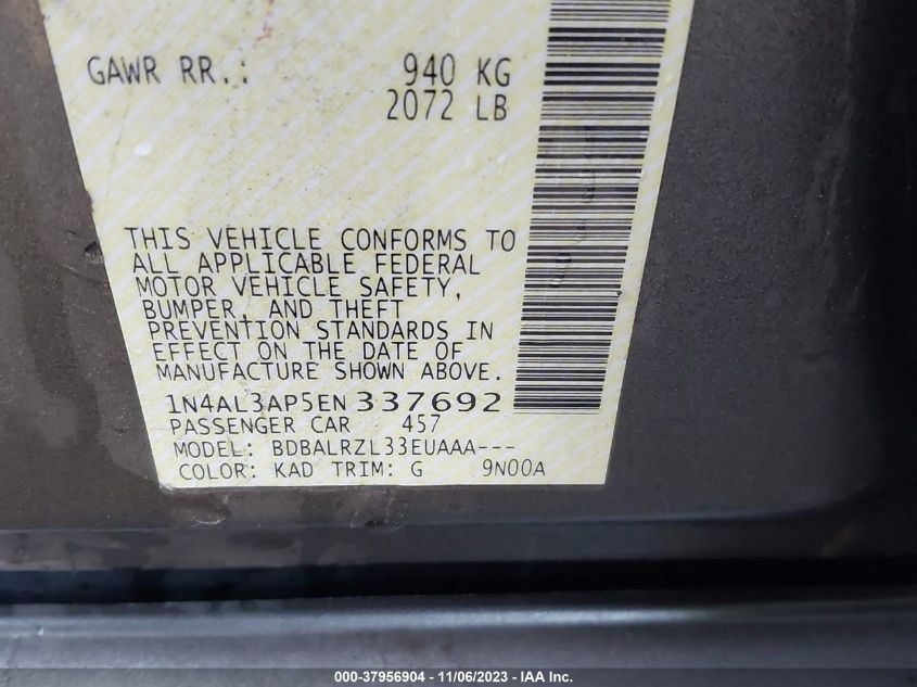 2014 NISSAN ALTIMA 2.5 - 1N4AL3AP5EN337692
